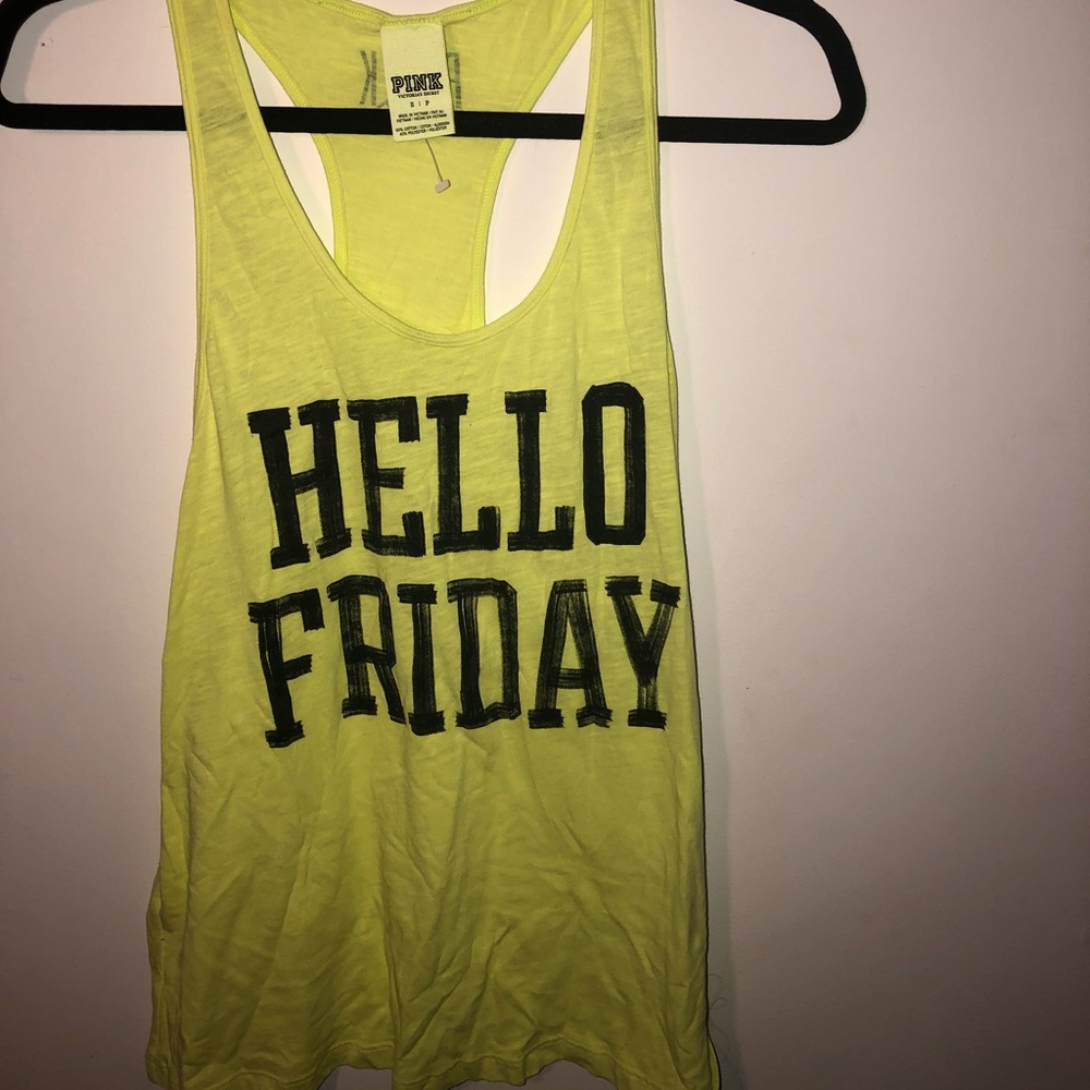 Neon yellow highlighter PINK tank